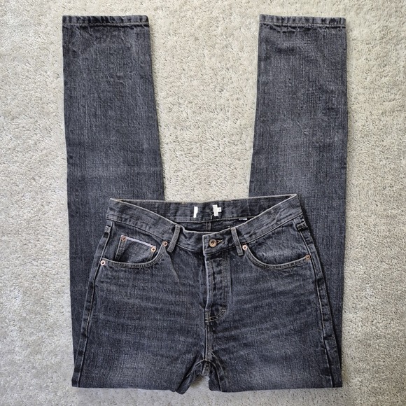 Taylor Stitch Selvedge Jeans Mens 30/34 Faded Black Slim Straight 80s Rock Punk